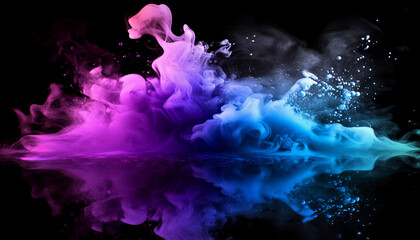 Poster - Colorful smoke swirls create a dynamic visual effect