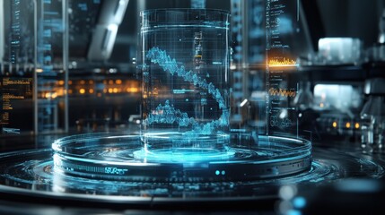 Poster - Futuristic data visualization in a high-tech environment 
