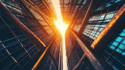 Poster - Metal Grid Structures Reach Towards Bright Sunlight