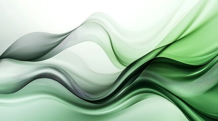 Poster - Smooth gradient waves in shades of green and black, creating a calming and abstract background with a fluid, tranquil atmosphere