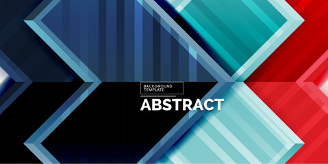 Poster - Arrow symbols created with 3d effects and line texture geometric abstract background