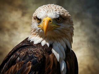 Canvas Print - Stained glass-style portrait of an eagle.