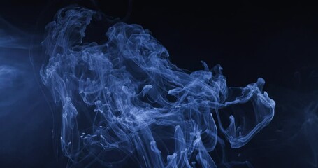 Fototapete - Panoramic view of the abstract fog. White cloudiness, mist or smog moves on black background. Beautiful swirling gray smoke. Mockup for your logo. Wide angle horizontal wallpaper or web banner.