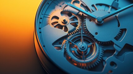 Poster - Intricate Clockwork Gears and Hands Precision Mechanism
