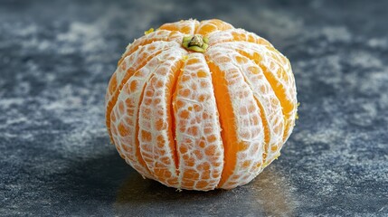 Poster - Partially Peeled Mandarin Orange on Dark Surface
