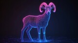 Goat Digital Polygon Vector Isolated Line Illustration