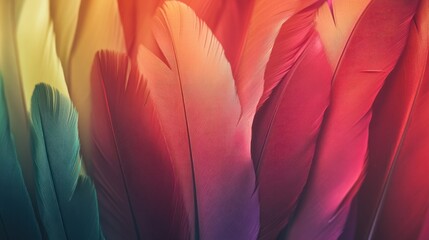 Poster - Vibrant Colorful Feathers Soft Gradient Texture