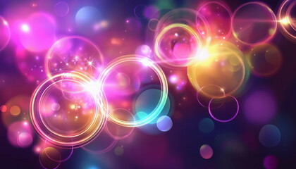 Poster - Colorful bokeh lights create a magical atmosphere