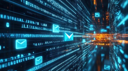 Poster - Digital representation of email communication and data flow 
