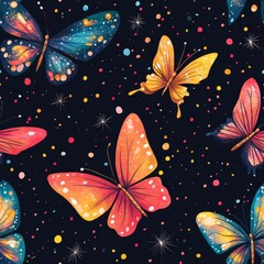 Canvas Print - Colorful Butterfly Pattern Design