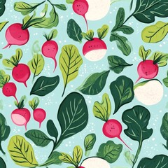 Canvas Print - Radish Pattern Design - Fresh and Vibrant