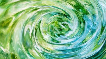 Poster - Abstract Swirling Green And Blue Liquid Art