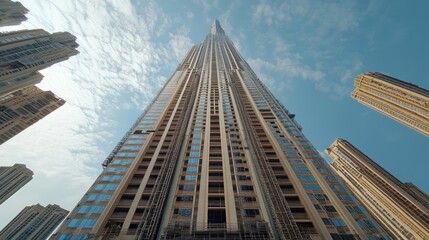 Aufkleber - Skyscraper Under Construction Against Blue Sky