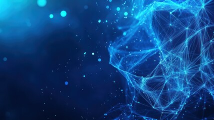 Poster - Abstract blue network visualization with glowing elements 