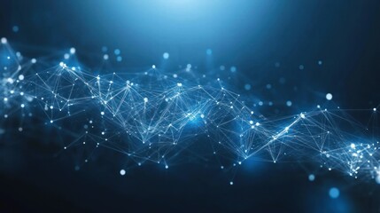Poster - Abstract digital network with glowing connections 