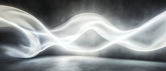 Poster - Ethereal light waves in a dark abstract space