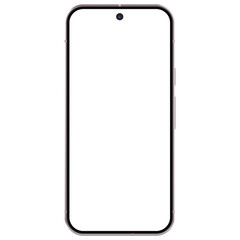 Wall Mural - front view mockup template of rose quartz android device or smartphone without background