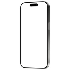 Wall Mural - natural titanium smartphone mockup template in isometric style. without background