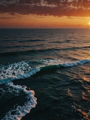 Wall Mural - Sunset over the ocean.