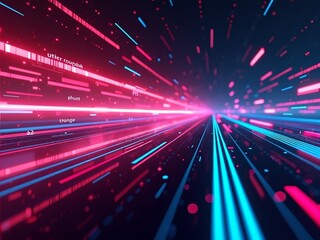 Poster - Abstract glowing lines and particles