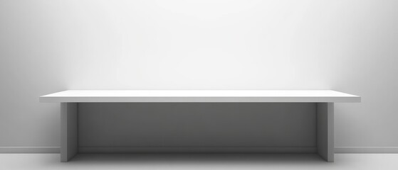 Poster - Minimalist table in a blank room for display purposes