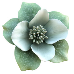 elegant green flower, transparent background