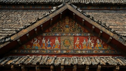 Wall Mural - Temple roof gable.