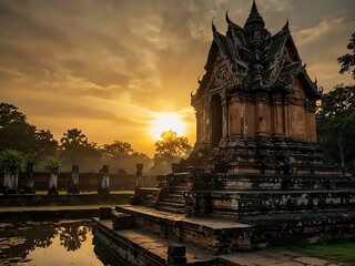 Wall Mural - Temple Prasat Muang Sing located west of Bangkok.