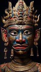 Wall Mural - The large Hua Khon mask, an ancient Thai traditional show piece.