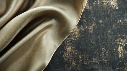 Poster - Soft and Luxurious Fabric Draped Elegantly Over a Textured Surface, Creating a Beautiful Contrast with Rich Colors and Fine Details