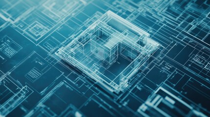 Poster - A high-quality blueprint of a modern house, with accompanying 3D visuals and technical plans, showcasing a comprehensive architectural design