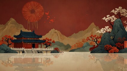 Wall Mural - Traditional Chinese background design.