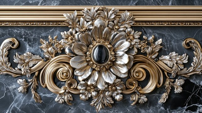 Exquisite gem-inspired decorative frame with a floral design, blending elegance and luxury in a beautifully crafted home decor piece