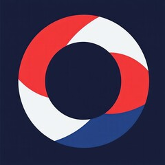 Poster - Abstract red, white, and blue circular design.