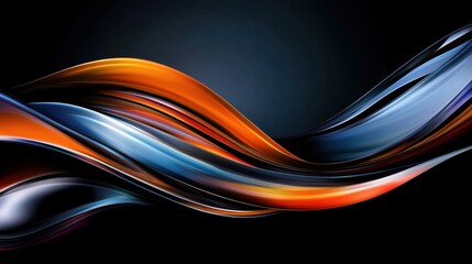 Poster - A colorful wave with orange and blue colors