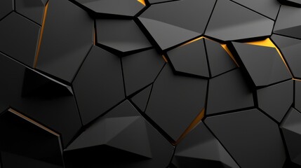 Poster - A black and orange background with a lot of sharp angles and jagged edges