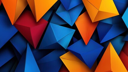 Poster - A colorful abstract design of triangles and squares