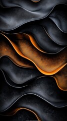 Poster - The image is a black and orange abstract piece with a lot of texture