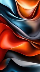 Poster - A colorful piece of art with a red, blue, and orange color scheme