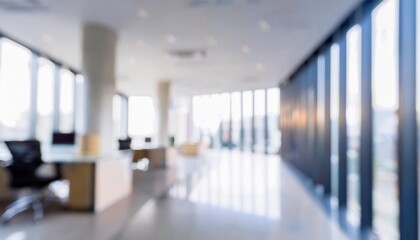 Poster - Bright and Contemporary Open Office Interior with Natural Lighting, Sleek Glass Walls, Minimalist Design, and Functional Layout to Enhance Productivity, Collaboration, and a Modern Work Environment