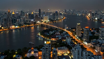 Wall Mural - View of Bangkok city, Thailand.