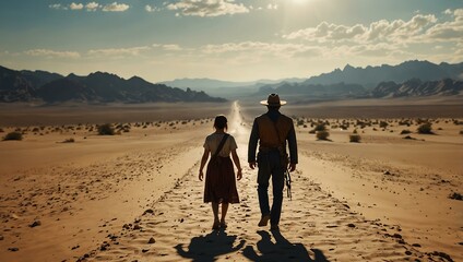 Wall Mural - Wanderer gazing at the desert.