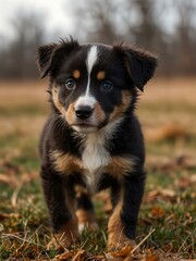 Wall Mural - Warm, playful puppy.