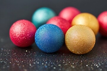 Poster - Close-up shot of colorful Christmas decorations