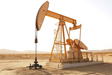 Poster - A oil pump standing alone in a desert landscape