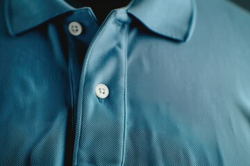 Poster - A close-up shot of a person wearing a blue shirt