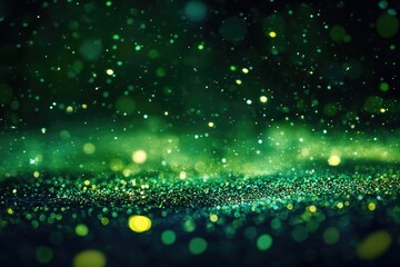 Aufkleber - A vibrant image featuring a plethora of lights against a dark green and black background