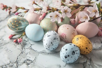Poster - A collection of eggs sitting on a table, possibly waiting to be used in cooking or baking