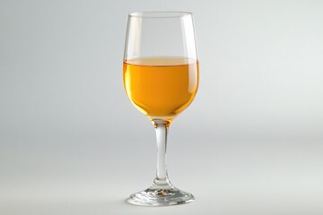 Poster - A single glass of red wine sits on a wooden table, awaiting its next sip