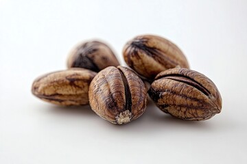 Poster - A collection of various nuts sitting on a white background, ideal for food or decoration use